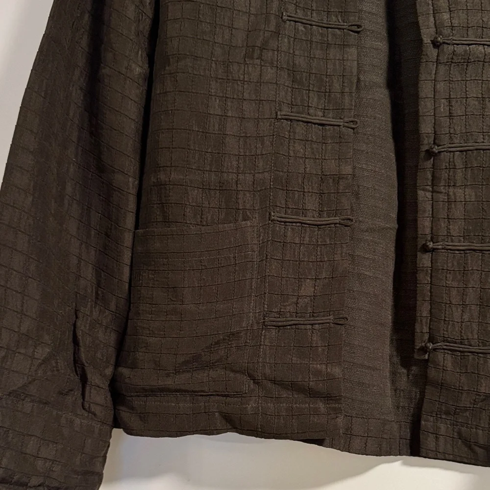 Eileen Fisher Dark Brown Textured Jacket - Picture 3 of 4